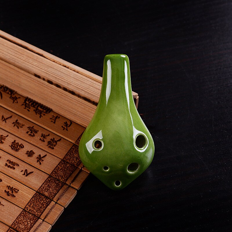 Ocarina-tubo largo para principiantes, instrumento Musical triple Sc de 6 agujeros, cuerda de música: Green