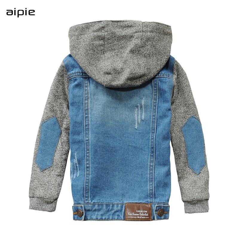 Jeansjackor för barn färgmatchande ärmstil bomull barn pojkar jeansjackor kläder för 2-14 år ytterkläder