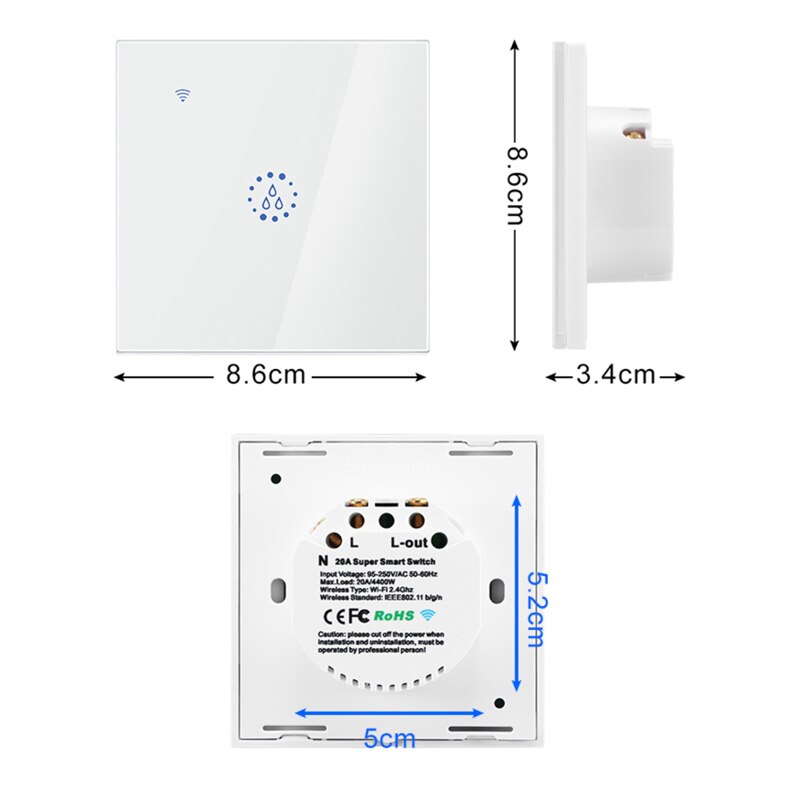 EWelink 20A interruptor de caldera inteligente WiFi, ajuste de temporizador, Control inalámbrico, funciona con Alexa Google Home, Control de enlace con Sonoff