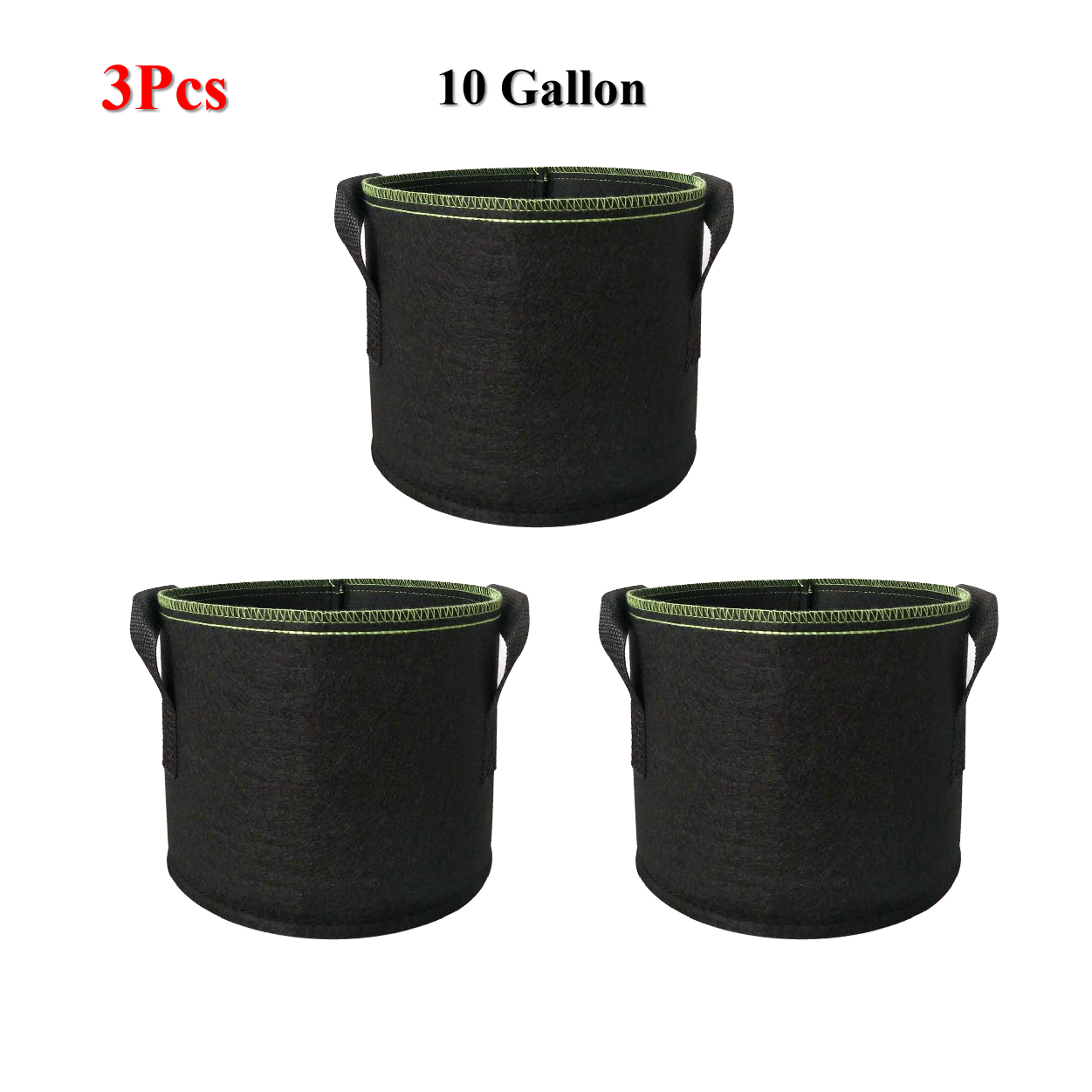 5Pcs Breathable Aeration Fabric Pots with Handles Planting Container Vegetable/Flower/Plant Grow Nursery Bags Pot 3/5/7gallon: 10 Gallon