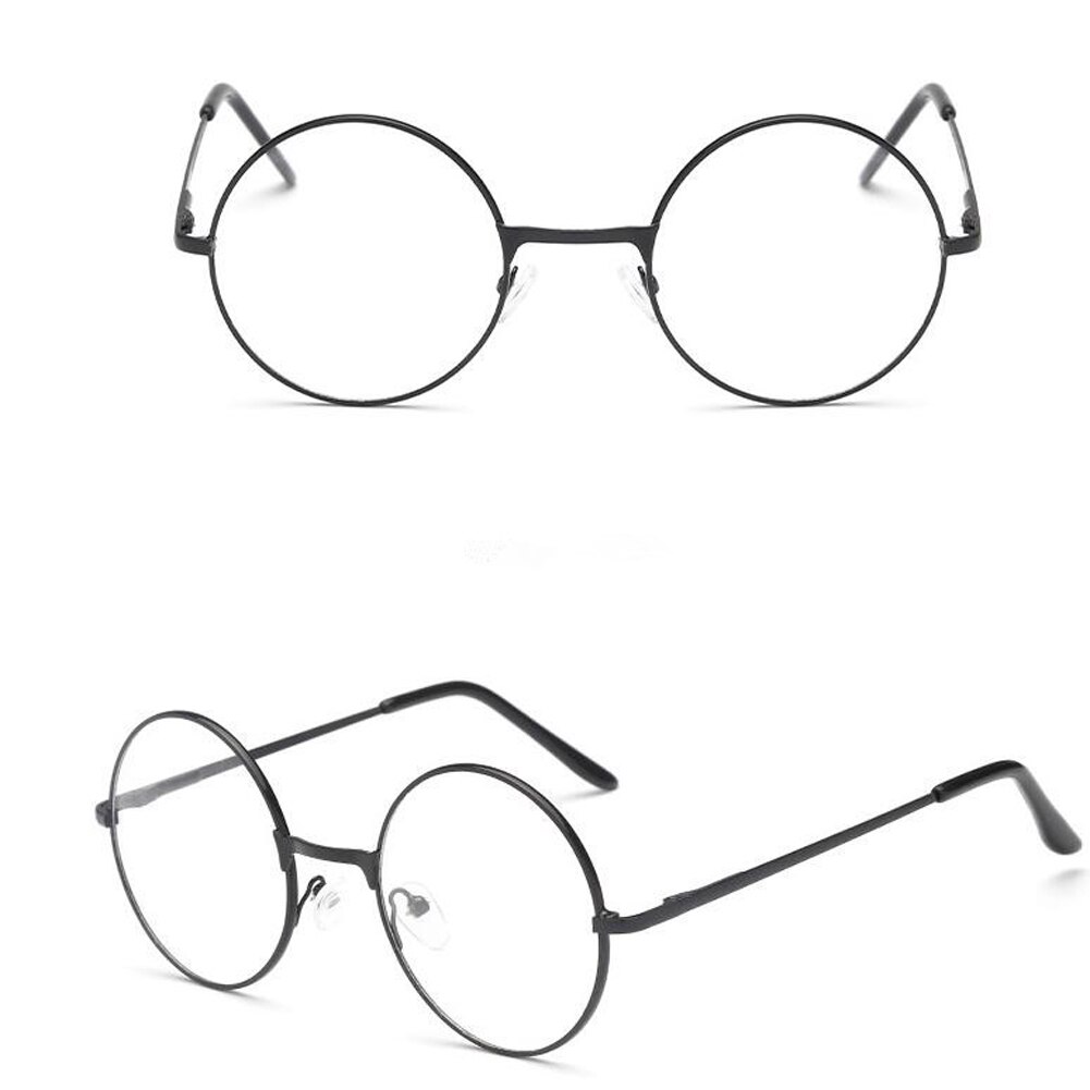 Unisex vintage runde lesebriller metallinnfatning retro personlighet college stil brilleglass klar linse øyeglass innfatning øyeglass