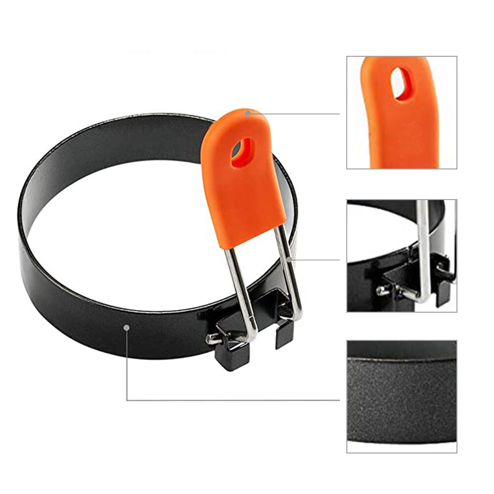 Round Breakfast Mold Tool Cooking Non Stick Circle Shaper Egg Rings For Frying Meat Pie Sandwiches Egg Maker Molds Set