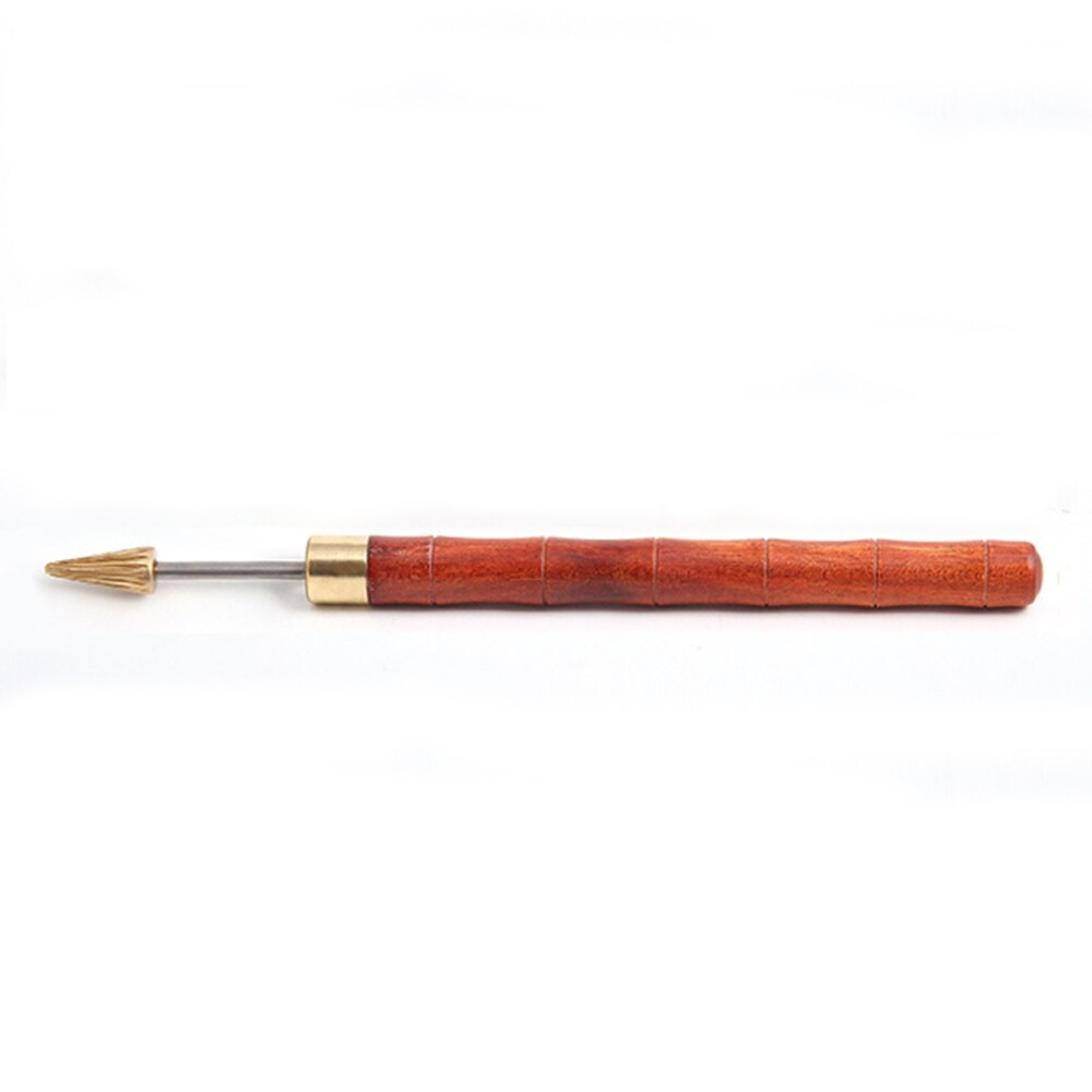 Pluma de aceite con borde de cuero, aplicador de pluma de tinte de borde rápido, herramientas de cuero, herramienta de tinte de borde artesanal: Red sandalwood gold