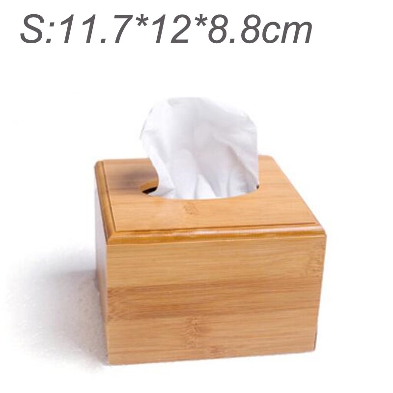 Retro bambus tissuekasse til hjemmekontor desktop træpapir håndklædekasse hotel serviet træholder husholdningstype beholder: Størrelse s