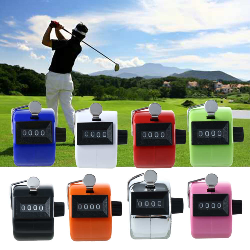 4 Digit Number Mini Hand Held Tally Counter Digital Golf Clicker Manual Training Counting Max. 9999 Counter