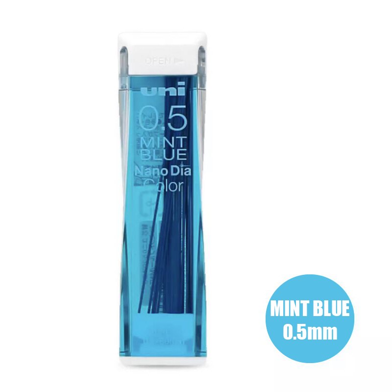 1 lote (20 piezas)-Uni 0,5-202NDC mecánico lápiz de Color Led pintura mecánica especial recargas lápiz estudiante de la Escuela de la Oficina de 8 colores: Mint Blue