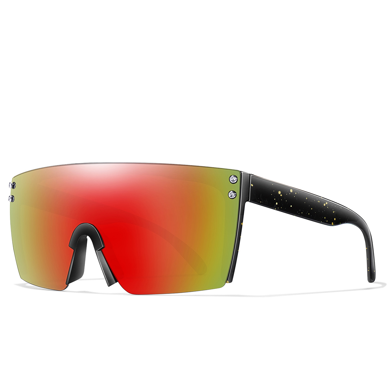 Gafas de sol de montura grande para motocicleta para hombre y mujer, lentes cuadradas a prueba de viento para exteriores, bicicleta de montaña, a la , Punk, UV400: Marfíl