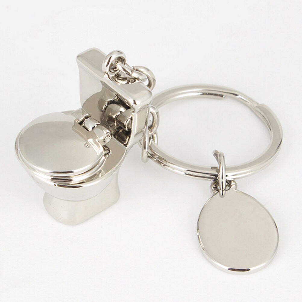 1 stuk 3D Leuke Sleutelhanger Mini Wc Sleutelhanger Chain Classic Keychain Badkamer Leuke Trinket