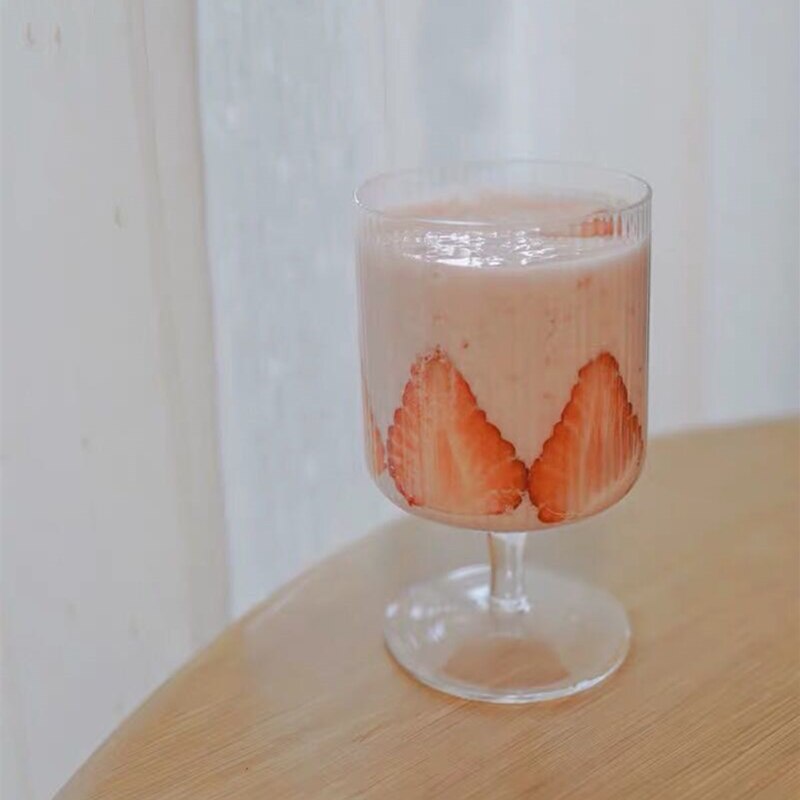 Netto Rode Ijs Cup Hoge Waarde Streep Glas Sap Drinken Beker Yoghurt Pudding Beker Ijs Cup
