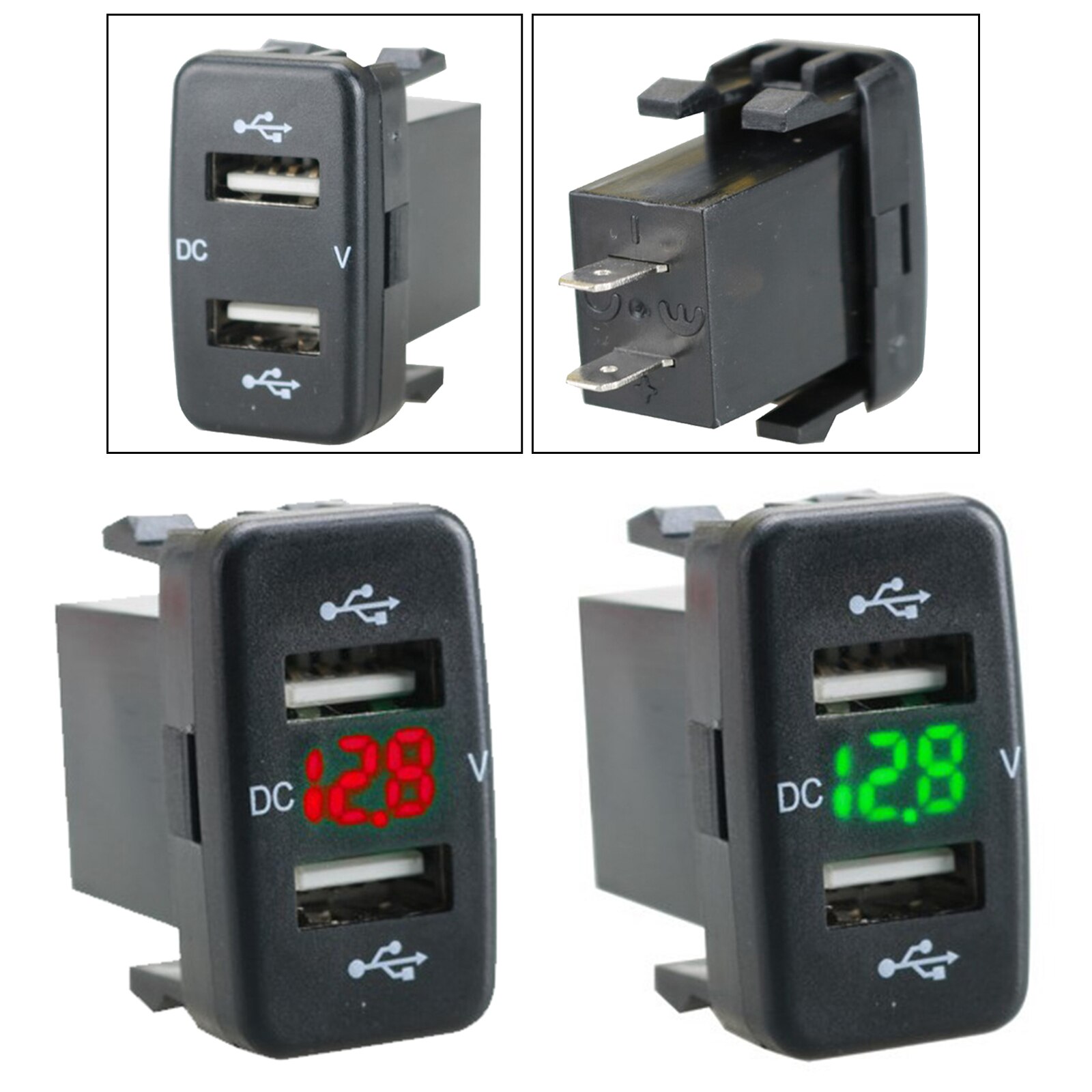 Dual USB Car Charger Digital Power Outlet Adapter Compatible for Toyota