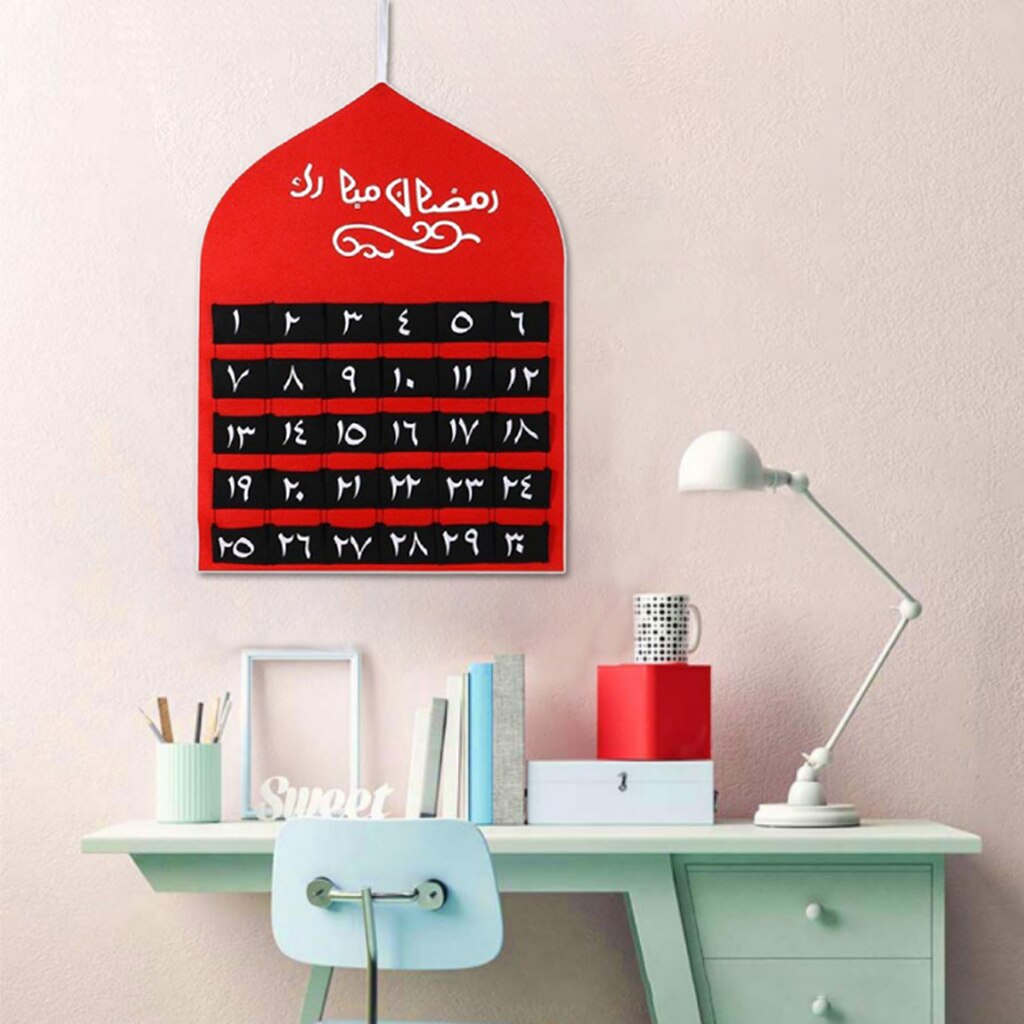 Ramadan Calendar Decorations Supplies Mubarak Hanging Calendar