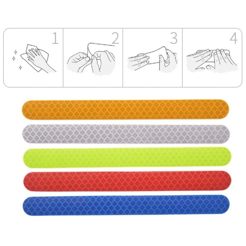 6Pcs Reflectante Auto Stickers Reflector Achteruitkijkspiegel Reflecterende Tape Auto Accessoires Exterieur Reflex Tape Reflecterende Strip