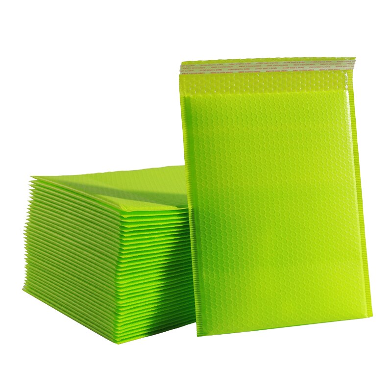 50pcs Pink Bubble Mailers Poly Bubble Mailer Self Seal Padded Envelopes Bags Colour Packaging Envelope Bags For Book: 15*20cm / Green