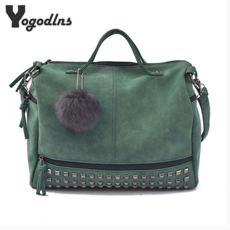 Sacs à main en cuir Nubuck Vintage pour femmes, sacoches à rivets plus grands, sac à bandoulière pour moto