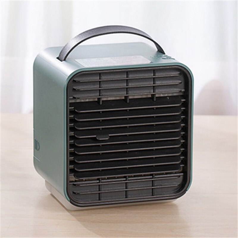 Mini portátil de aire acondicionado ventilador espacio Personal ventilador de luz LED más fría enfriador de aire de Casa USB de enfriamiento de aire recargable fresco enfriador: green