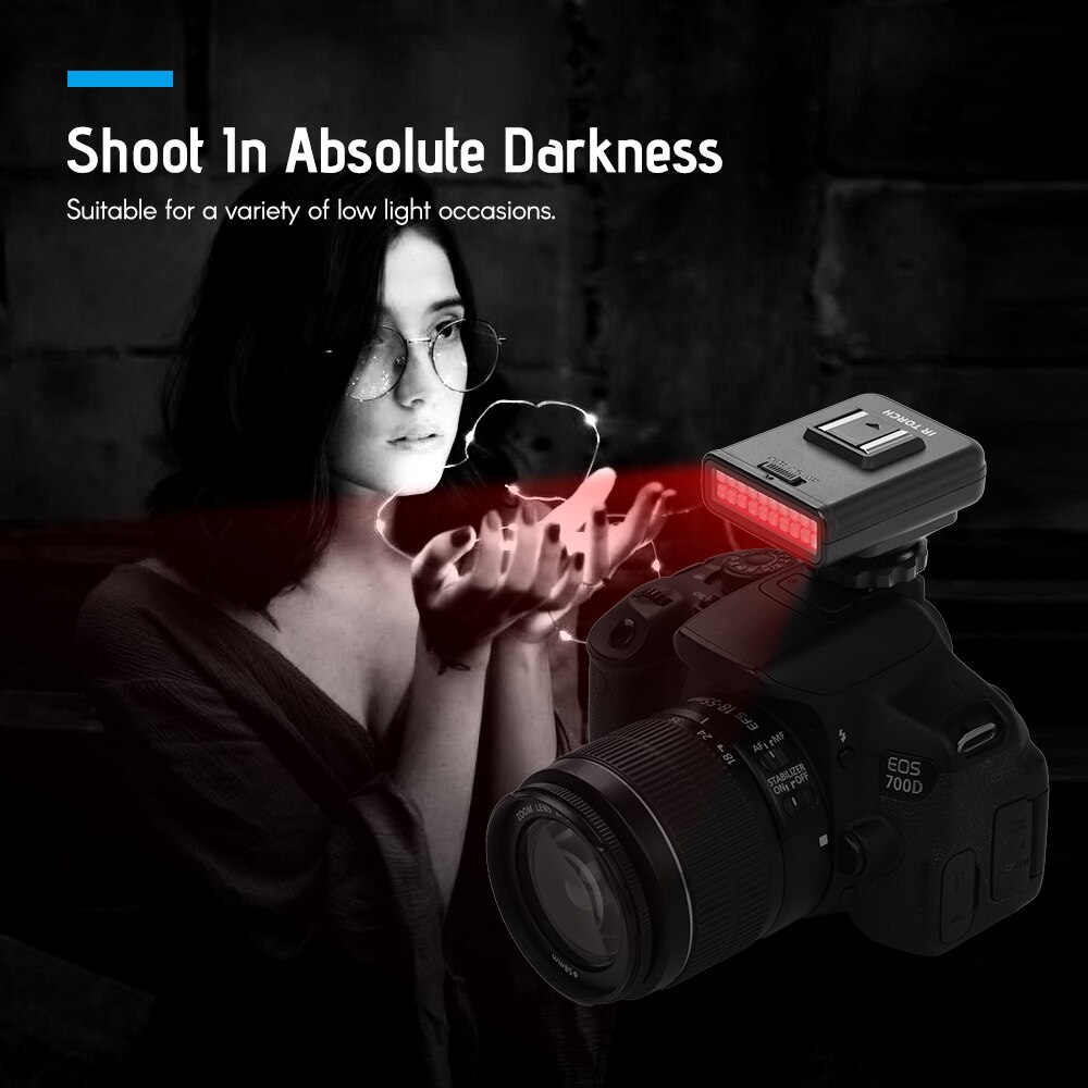Studio IR LED Light USB Rechargeable Infrared Night Vision Infrared Illuminator for DSLR Camera Photography Lighting Accessory