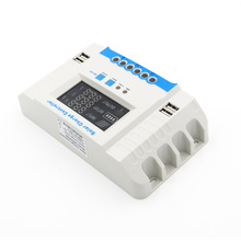 10A/20A/30A/40A/50A/60A 24V 12V Auto Solar Panel Battery Charge Controller PWM LCD Display Solar Collector Regulator USB two