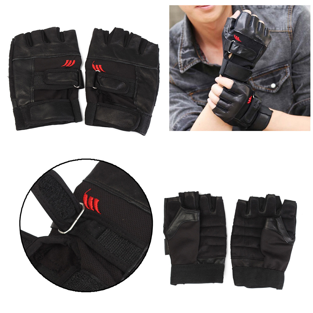 Mannen Gewichtheffen Gym Training Sport Fitness Fitness Sportwagen Lederen Handschoenen