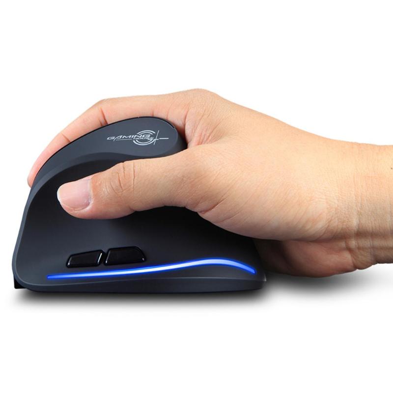 ZELOTES F-35 sans fil 2.4GHz Rechargeable souris verticale 6 boutons 2400 DPI réglable ergonomique optique souris d'ordinateur de jeu