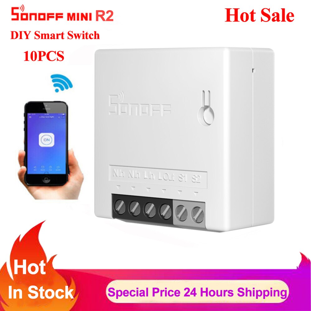Sonoff Mini/Basic DIY Smart Switch Small Ewelink Remote Control Wifi Switch Support An External Work with Alexa Google Home