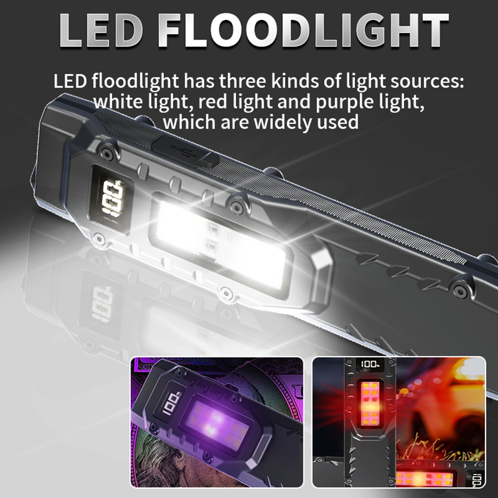 Led-ficklampa 1200lm bärbara ficklampor pennklämma vattentät ultratunn ficklampa cob-arbetslampa nödljus för camping