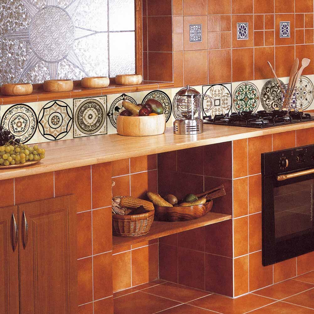 1 rulle retro kakel klistermärken kök vattentäta väggdekaler badrum självhäftande självhäftande självhäftande väggdekaler hfing