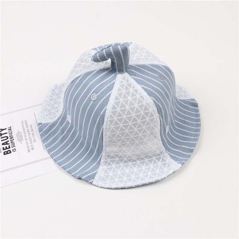Baby Kids Cute Removable Anti-droplet Anti-Saliva Splash-Proof Dust-Proof Full Face Cover Safety Protective Fisherman's Hat Caps: Blue without cover