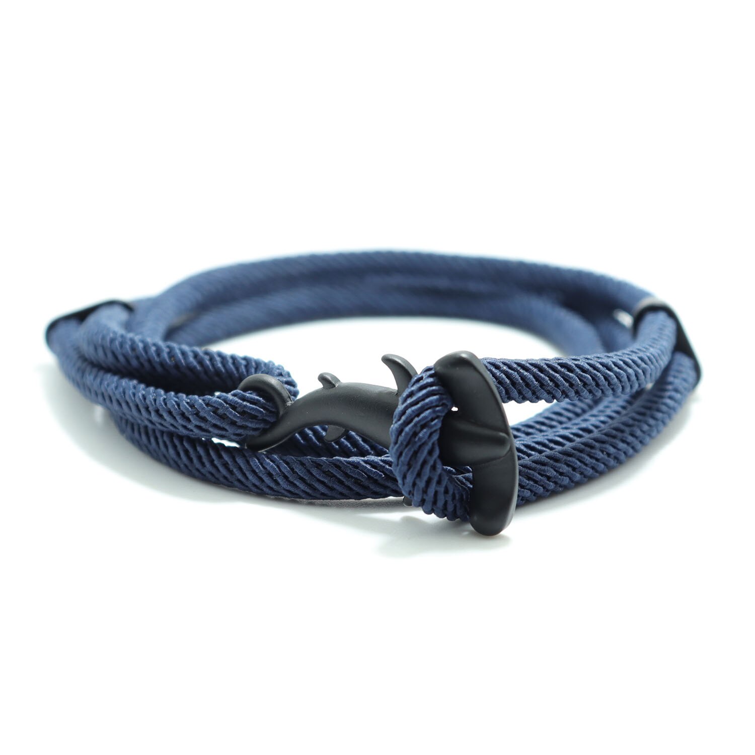 Bobo – Bracelet à cordes multicouches fait à la main pour Homme, bijou gothique, tête de requin, Viking: Black Navy