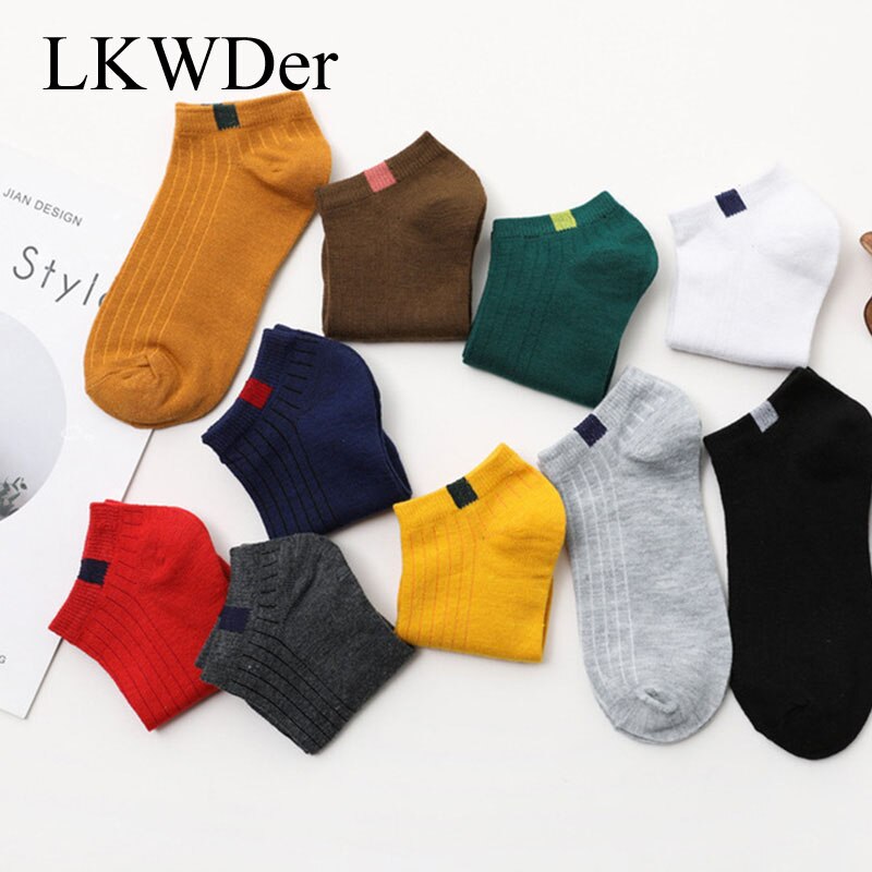 Lkwder 5 Paren/partij Zomer Mode Ademend Boot Sokken Katoen Mannen Korte Enkelsokken Casual Man Sokken Man Meias Hombre