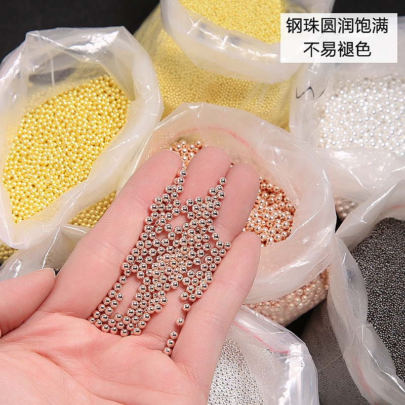 Mini billes d'acier en alliage de micro caviars, 10g, 0.4mm-3mm, 4 couleurs, bijoux en biscuits pour nail art, accessoires de manucure, ornements DIY