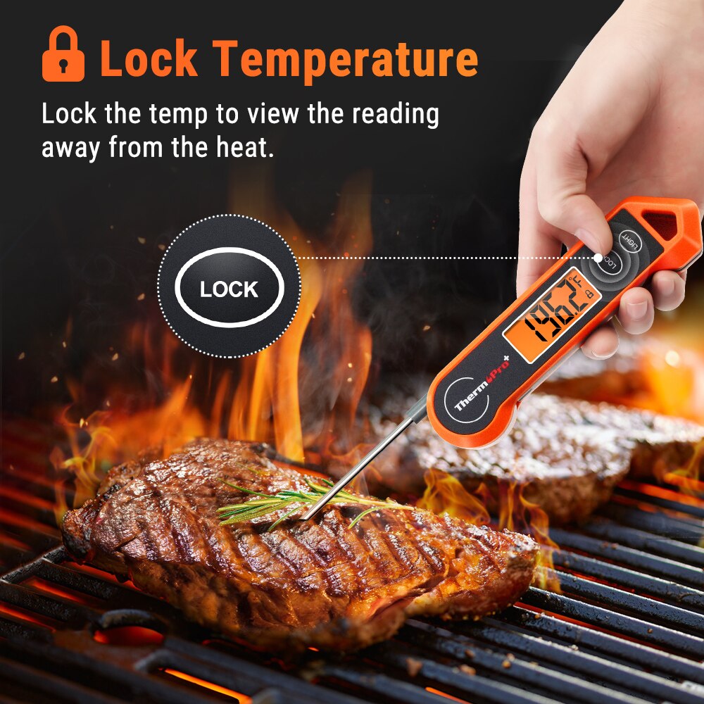 ThermoPro TP19H Waterproof Digital Instant Reading BBQ Thermometer Big Screen Meat Thermometer With Lock Function