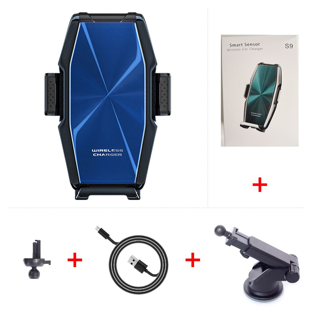 Qi Super Capacitor Wireless Car Phone Charger 15W Fast Charge Holder Mount forHuawei Mate30pro P30pro foriphone11 pro max 11pro: Gray add holder