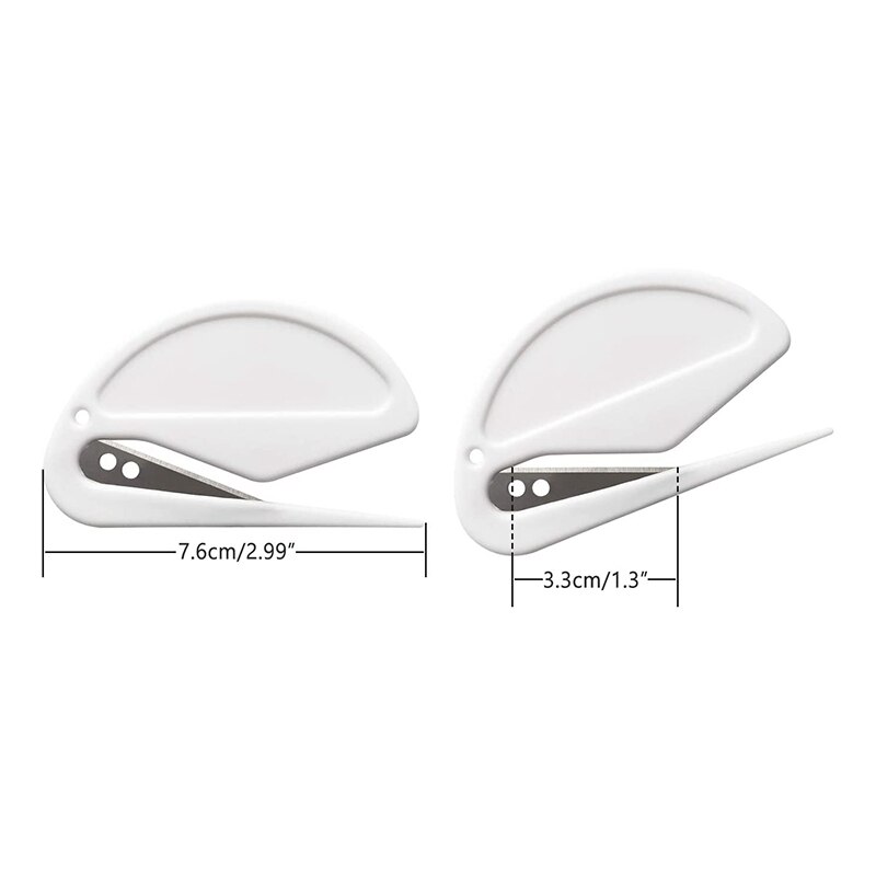 -Paper Cutter, Letter Opener, ABS Envelope Cutter, Mail Letter Opener with Bladed Paper Knife, Three Packs, White