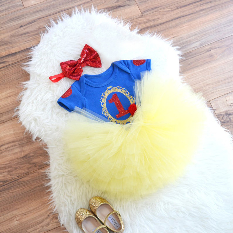 Baby fødselsdagskjole 1 år 3 stk outfits spædbarn småbørn pige tøj nyfødt baby tyl tutu vestido et år print tøj: Punkt 14