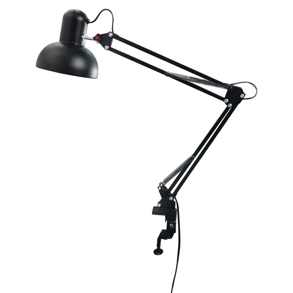 Meervoudig verstelbare bureaulamp met metalen klem aan/uit-schakelaar, gedeeltelijk verstelbare zwenkarm, leeslamp voor thuis, kantoordecoratie