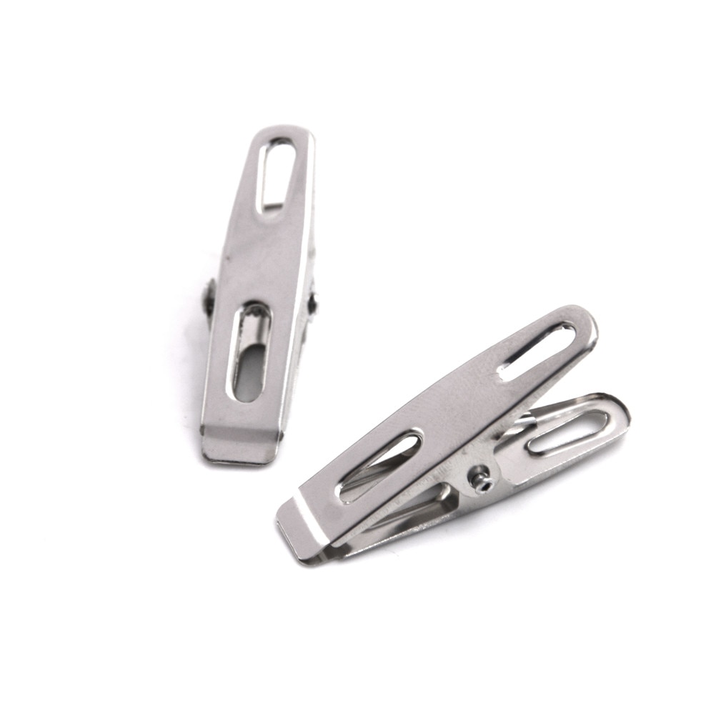 20 Pcs/Lot Stainless Steel Clothes Pegs File Metal Clips For Coat Pants Laundry Drying Hanger Rack Washing Food Sealing Clip