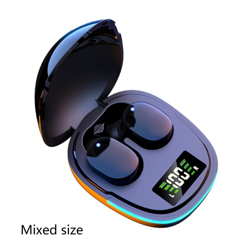Wireless Mini In-Ear Headphones 8D Stero Cool Breathing Light LED Charging Display Box One Touch Control Gym Working D5QC