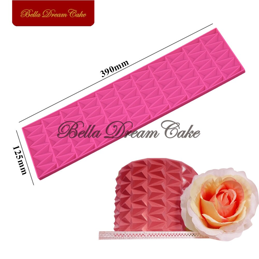 origami stampo in silicone stampi per torta fondente resina argilla padella stuoia di pizzo diamante design bordo strumenti di decorazione Sugarcraft Bakeware: LFM-79