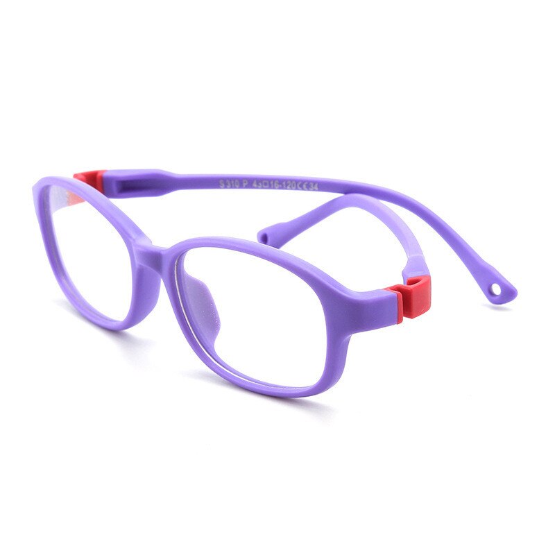 Seemfly, gafas desmontable ultraligeras para niños y niñas, montura redonda de silicona suave, gafas para niños, gafas ópticas de Color sólido: Purple