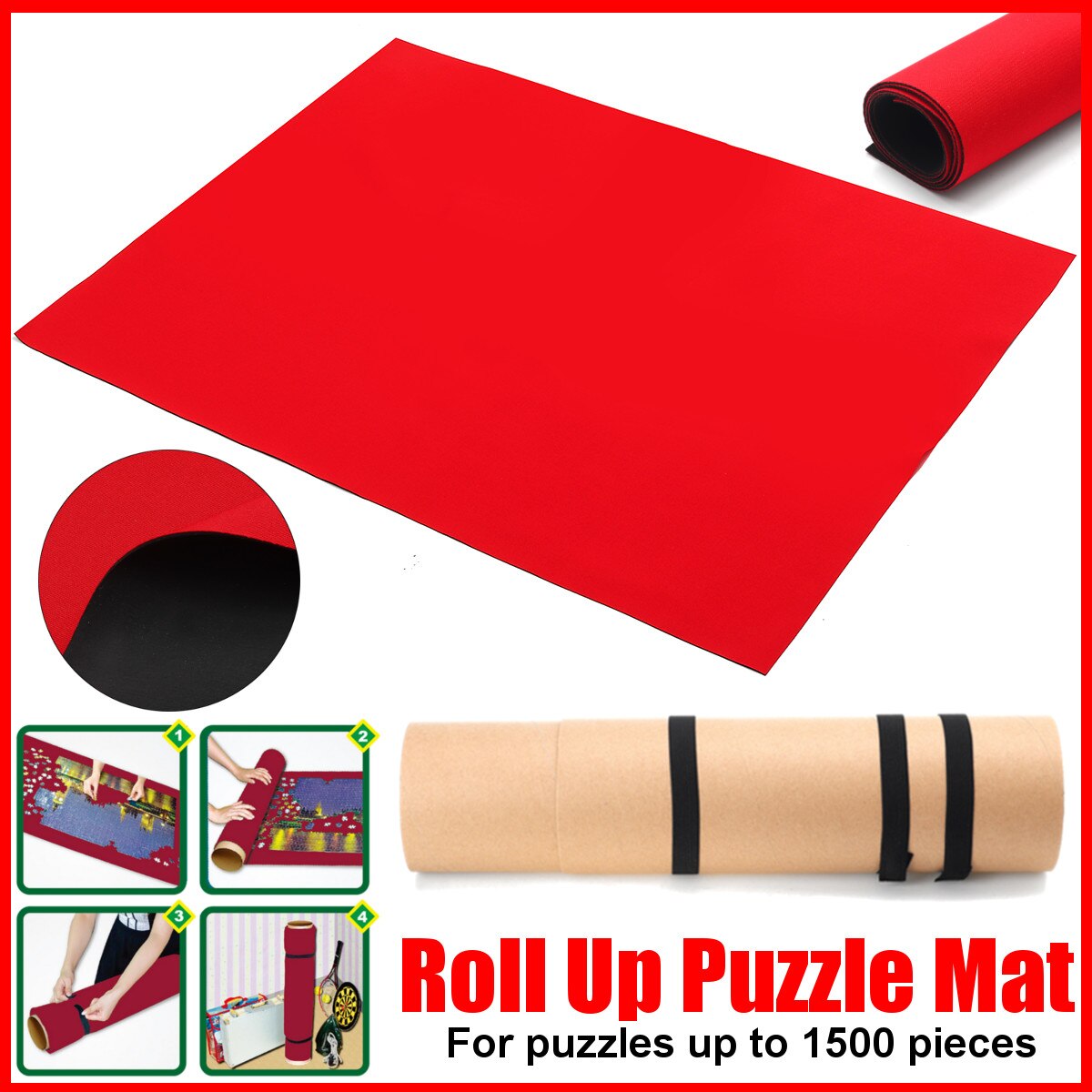 Puzzels Mat Roll Voelde Mat Speelkleed Grote Voor Tot 1500 Stuks Puzzel Accessoires Draagbare Reizen Kruipen Mat Baby speelgoed