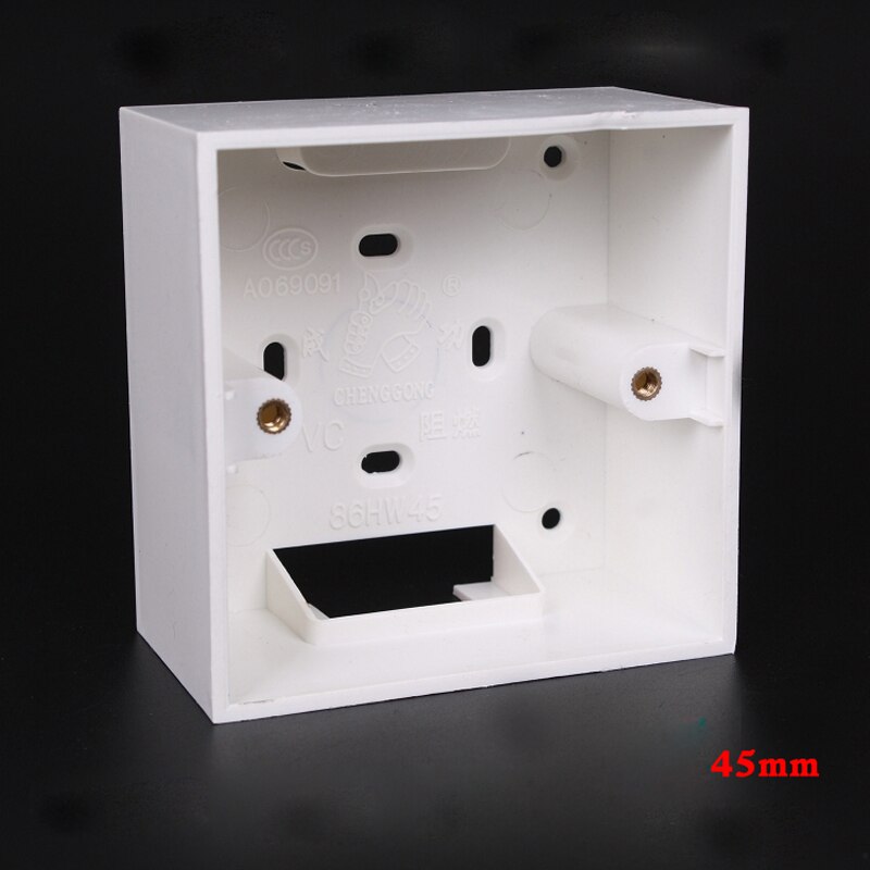 5pcs Universal Type 86 Switch Box 45mm Wall Mounted Bottom Box PVC Junction Box Flame Retardant