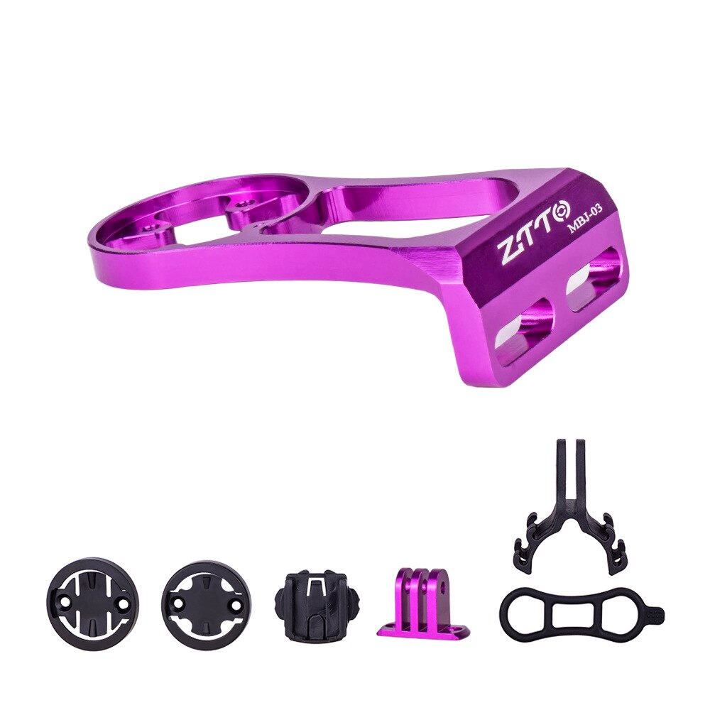 Ztto Bike Computer Camera Houder Stuur Extension Mtb Road Fiets Stopwatch Gps Houder Voor Garmin Bryton Cateye Gopro Mount: purple