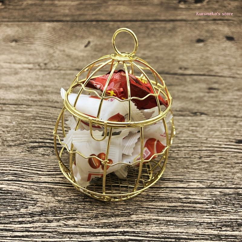 Mangeoire d&#39;extérieur pour oiseaux, petit support de boule de graisse suspendue, outil d&#39;alimentation facile à remplir, Durable en métal doré, mangeoires à boules de suif pour oiseaux