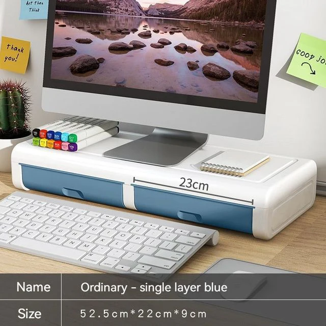 Monitor Houten Standaard Meerdere Stijlen 2 Laden Desktop Computer Ondersteuning Monitor Riser Houder Desktop Plank Slaapkamer Tafelplank: Paars