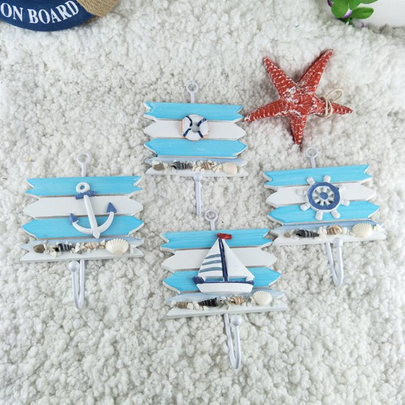 Mediterranean Style Hanging Hook Wooden Hook For Cafe Bar Club Home Decoration Home Sroeage Hook Key Holder