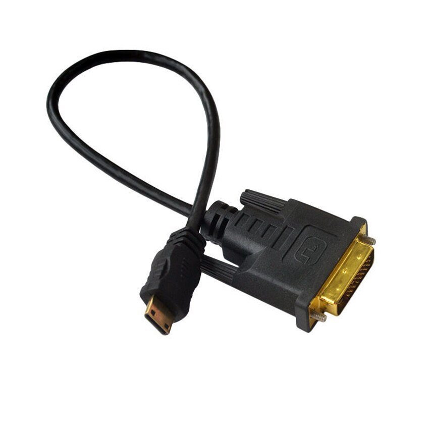 30cm Mini HDMI macho a DVI-D 24 + 1 Cable adaptador macho para HDTV LCD Tablet portátil