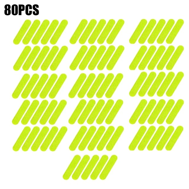 80-10 pezzi adesivi per casco di avvertimento di sicurezza decalcomanie di sicurezza riflettenti/adesivi per caschi da corsa per snowboard, biciclette da moto: giallo