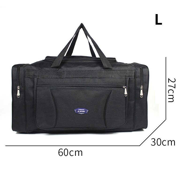 Business Large Capacity Weekend Duffle Travel Bag Oxford Waterproof Men Travel Bags Hand Luggage Big Travel Bag: L-black