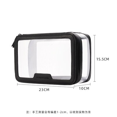 Rownyeon Cosmetische Tas Vrouwen Tpu Clear Make-Up Tas Reizen Make Up Benodigdheden Organizer Rits Make-Up Geval Pouch Toilettas: Balck No vider