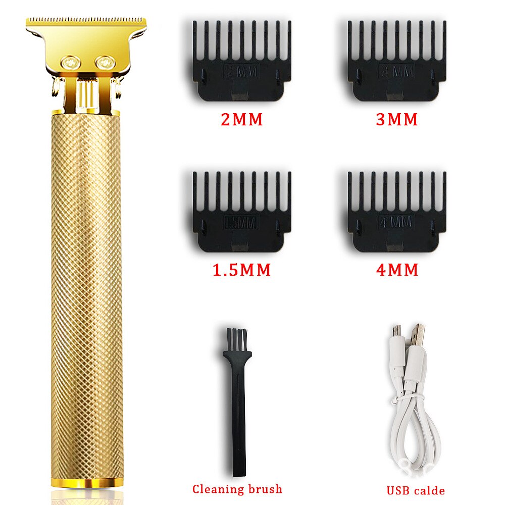 Rechargeable Hair Clipper Electric Hair Trimmer Cordless Shaver Trimmer 0mm Men Barber Hair Cutting Machine Men: SetD